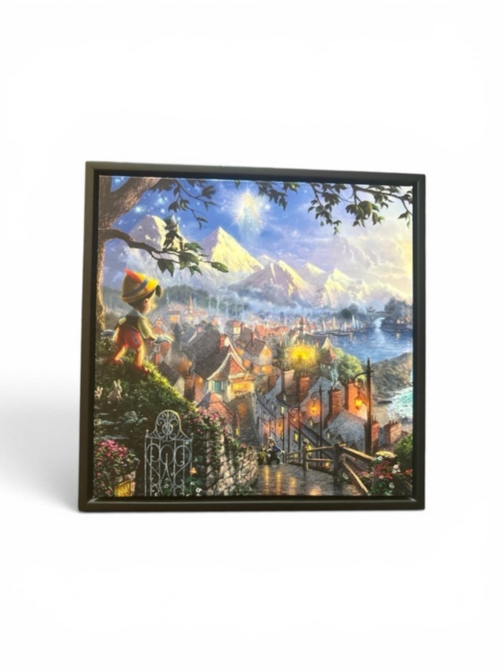 Thomas Kinkade Disney Collab 14” X 14” Gallery Wrapped Pinocchio Print Art Work
